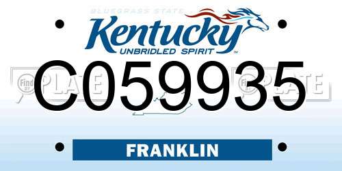 C059935 Kentucky License Plate
