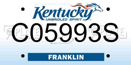 C05993S Kentucky License Plate