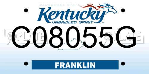 C08055G Kentucky License Plate