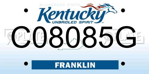 C08085G Kentucky License Plate
