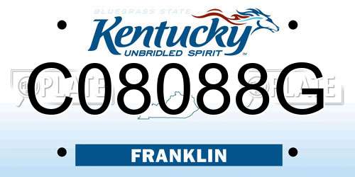 C08088G Kentucky License Plate
