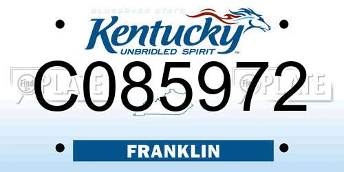 C085972 Kentucky License Plate