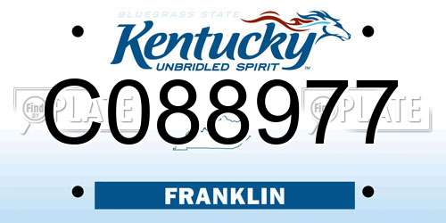 C088977 Kentucky License Plate
