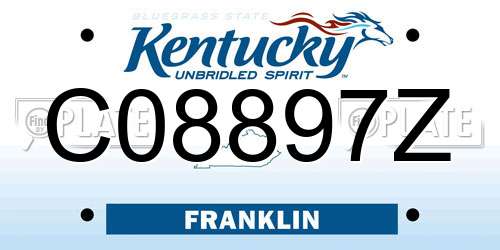 C08897Z Kentucky License Plate