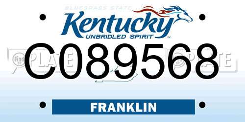 C089568 Kentucky License Plate