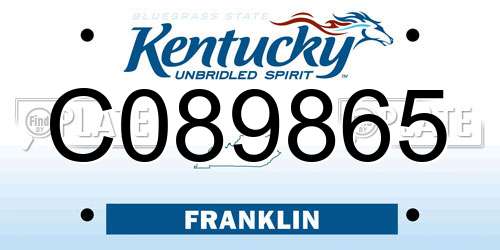 C089865 Kentucky License Plate