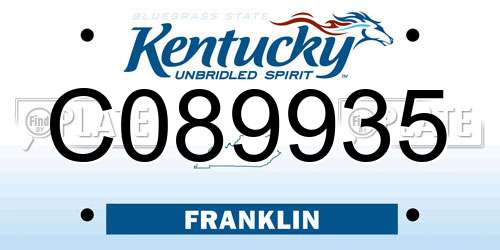 C089935 Kentucky License Plate