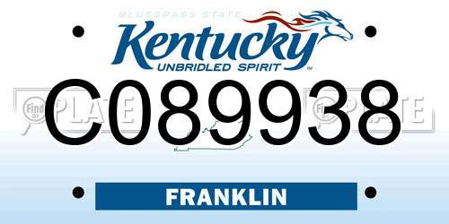 C089938 Kentucky License Plate
