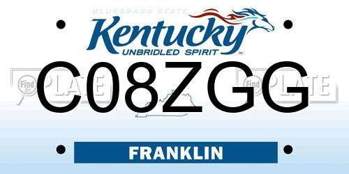C08ZGG Kentucky License Plate
