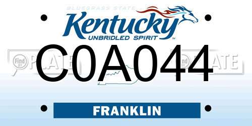 C0A044 Kentucky License Plate