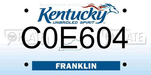 C0E604 Kentucky License Plate