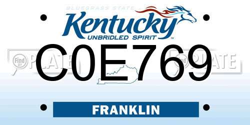 C0E769 Kentucky License Plate