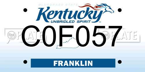 C0F057 Kentucky License Plate