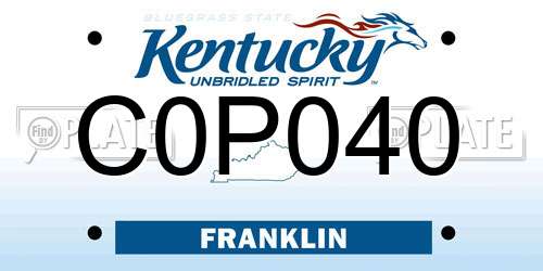 C0P040 Kentucky License Plate