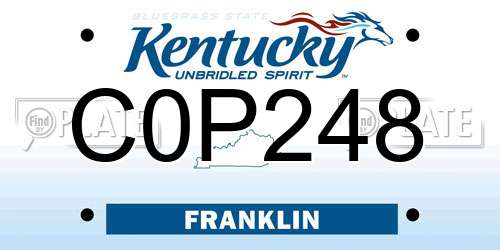 C0P248 Kentucky License Plate