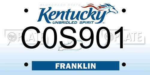 C0S901 Kentucky License Plate