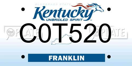 C0T520 Kentucky License Plate