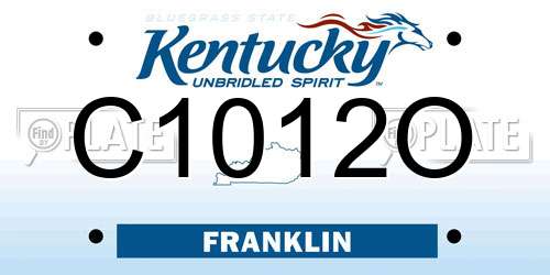 C1012O Kentucky License Plate