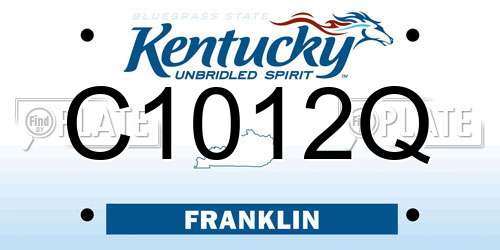 C1012Q Kentucky License Plate