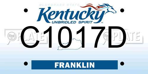 C1017D Kentucky License Plate