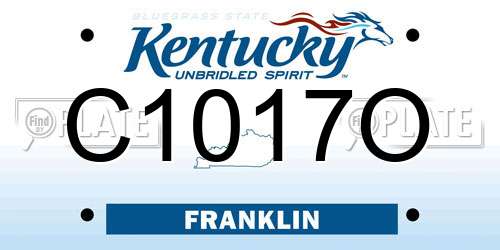 C1017O Kentucky License Plate