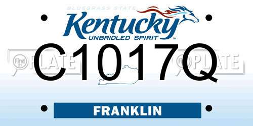 C1017Q Kentucky License Plate
