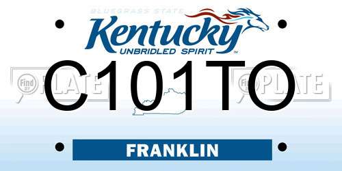 C101TO Kentucky License Plate