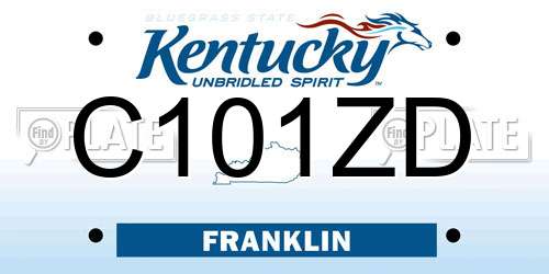 C101ZD Kentucky License Plate