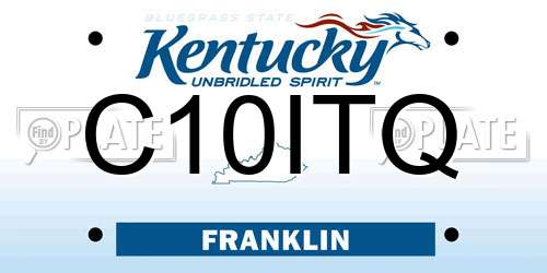C10ITQ Kentucky License Plate