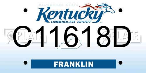 C11618D Kentucky License Plate