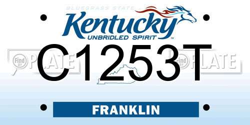 C1253T Kentucky License Plate