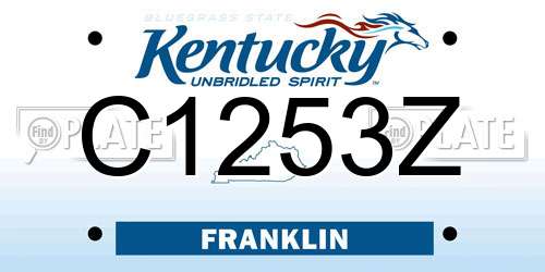 C1253Z Kentucky License Plate