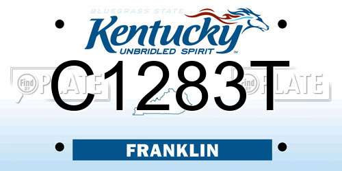 C1283T Kentucky License Plate