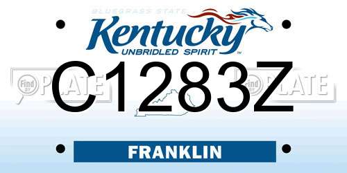 C1283Z Kentucky License Plate
