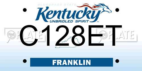 C128ET Kentucky License Plate
