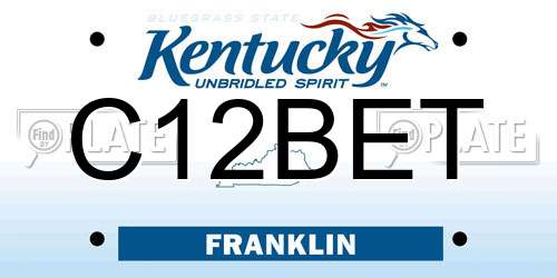 C12BET Kentucky License Plate