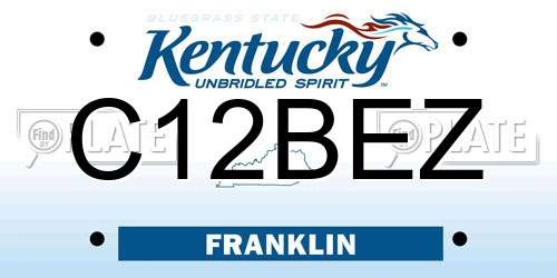 C12BEZ Kentucky License Plate
