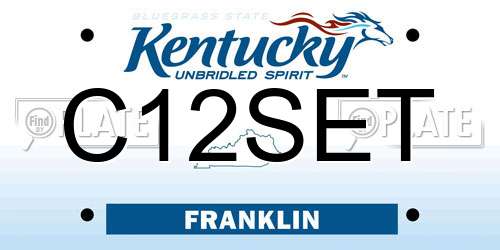 C12SET Kentucky License Plate