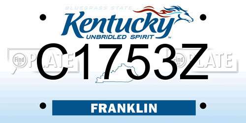 C1753Z Kentucky License Plate