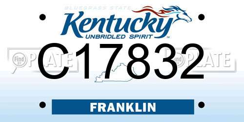 C17832 Kentucky License Plate