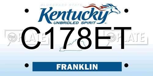 C178ET Kentucky License Plate