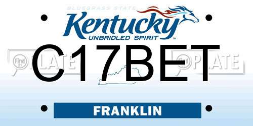 C17BET Kentucky License Plate