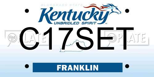 C17SET Kentucky License Plate