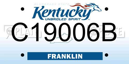 C19006B Kentucky License Plate