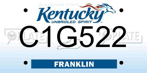 C1G522 Kentucky License Plate