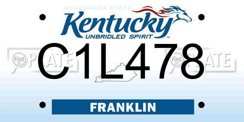 C1L478 Kentucky License Plate