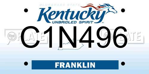 C1N496 Kentucky License Plate