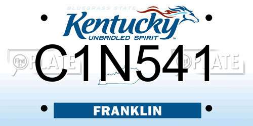 C1N541 Kentucky License Plate