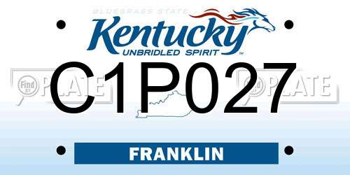 C1P027 Kentucky License Plate