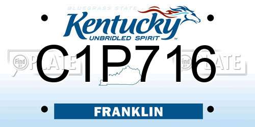 C1P716 Kentucky License Plate